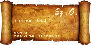 Szohner Orbó névjegykártya